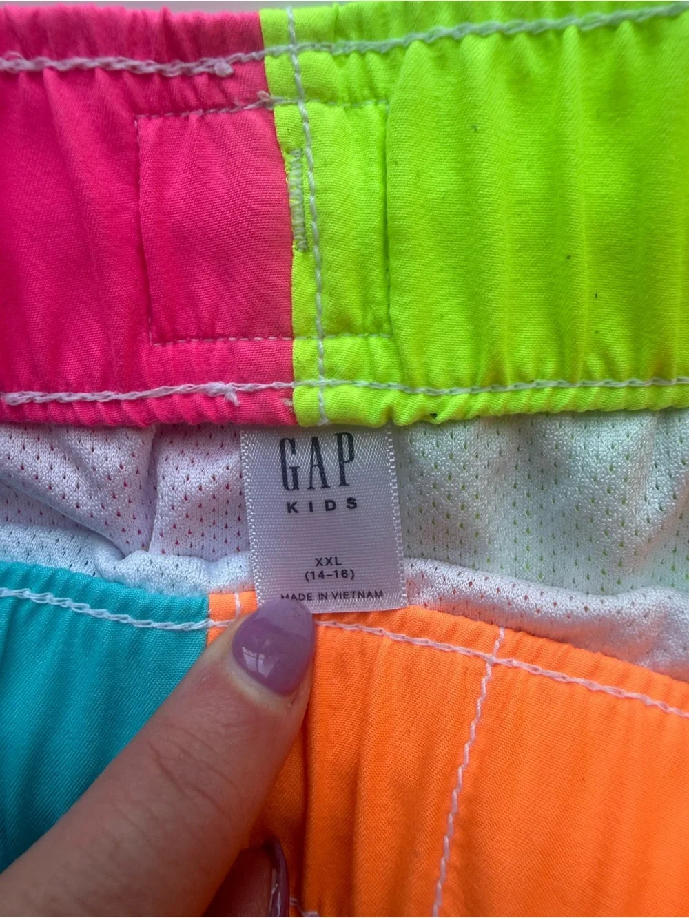 Gap Florescent Color Blocked Swim Shorts size XXL 14/16